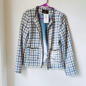 🍂 NEW Collection ITALY Italian Open Blazer Jacket Blue Black White Gold Blue M